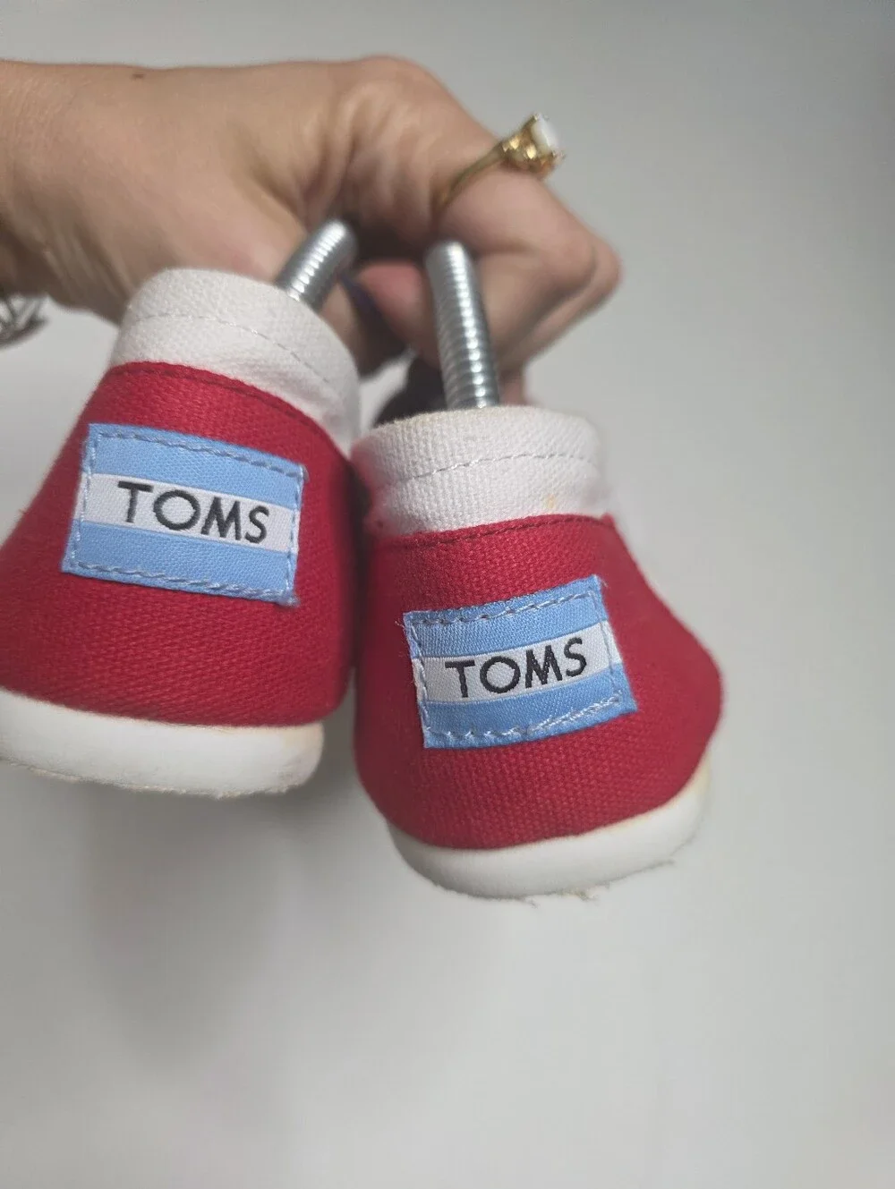 TOMS Womens Classic University Red And White Slip On 6.5